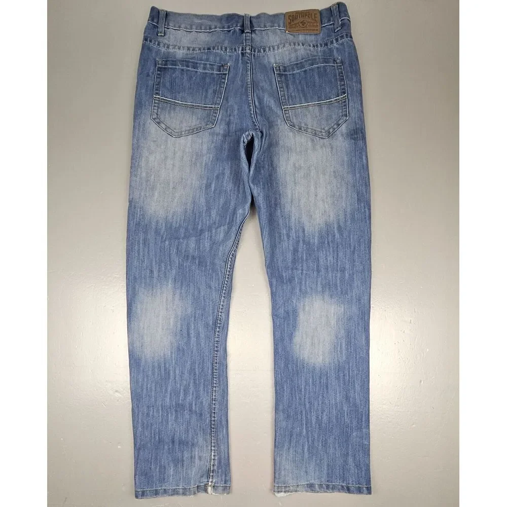Southpole Jeans Mens 36x33. Y2k Hip-Hop‎ Blue Straight Leg Denim.